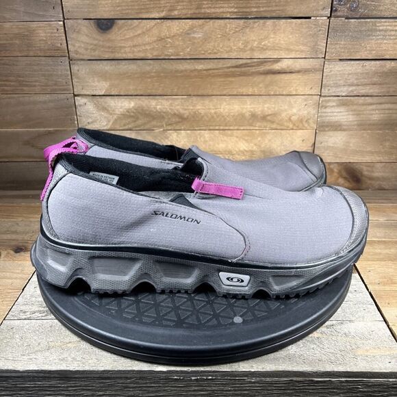 Salomon Womens Size 10 RX Snow Moccasin Slip On Sneakers Gray Contagrip - Picture 1 of 10